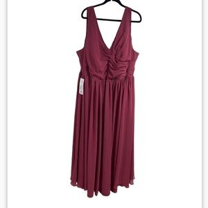 Azazie keyla dress gown wedding NWT size A 30 mulberry lined